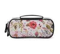 Cmagnifico Bolsa de cosméticos portátil de poliuretano, bolsa de papelería de flores de amapolas de acuarela, se utiliza como estuche para lápices para oficina y escuela, bolsa de viaje de negocios o