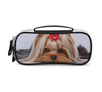 Cmagnifico Bolsa de cosméticos portátil de poliuretano, bolsa de papelería Yorkshire Terrier, se utiliza como estuche para lápices para oficina y escuela, bolsa de viaje de negocios o caja de