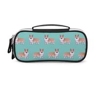 Cmagnifico Bolsa de cosméticos portátil de poliuretano, bonita bolsa de papelería para mascotas y té con leche utilizada como estuche para lápices para oficina y escuela, bolsa de viaje de negocios o