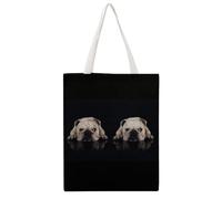 Cmagnifico Bolsa de lona para mujer, bonita bolsa de mano de erizo, bolsa de hombro para mujer, para el trabajo y uso diario, Divertido perro bulldog, 38x46cm