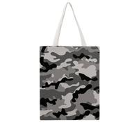 Cmagnifico Bolsa de lona para mujer, bonita bolsa de mano de erizo, bolsa de hombro para mujer, para el trabajo y uso diario, Camuflaje Gris, 38x46cm