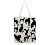 Cmagnifico Bolsa de lona para mujer, bonita bolsa de mano de erizo, bolsa de hombro para mujer, para el trabajo y uso diario, Perro galgo italiano, 38x46cm