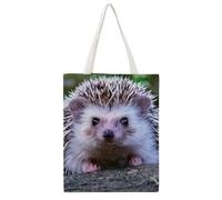 Cmagnifico Bolsa de lona para mujer, bonita bolsa de mano de erizo, bolsa de hombro para mujer, para el trabajo y uso diario, Lindo erizo, 38x46cm