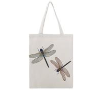 Cmagnifico Bolsa de lona para mujer, bonita bolsa de mano de erizo, bolsa de hombro para mujer, para el trabajo y uso diario, Libélula colorida., 38x46cm