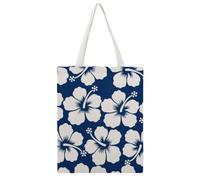 Cmagnifico Bolsa de lona para mujer, diseño de mariposas, color rosa brillante, para el trabajo, uso diario, Estilo hawaiano de flores, 38x46cm