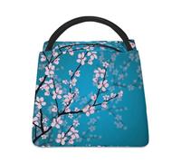 Cmagnifico Bolsa refrigeradora, bolsa de almuerzo japonesa de flores de cerezo primaveral, bolsa de almuerzo aislada para el trabajo, camping, viajes
