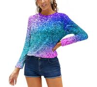 Cmagnifico Camiseta de manga larga con la bandera de Venezuela para mujer, informal, cuello redondo, Estilo-4, S