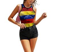 Cmagnifico Camiseta sin mangas con la bandera de Venezuela para mujer, camiseta sin mangas, camiseta de yoga, chaleco deportivo, Bandera de Venezuela, S