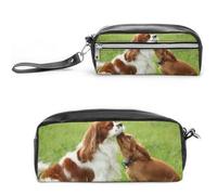 Cmagnifico Cavalier King Charles Spaniel- Estuche de piel para lápices, para oficina y escuela, bolsa de viaje de negocios o caja de herramientas pequeña, bolsa de maquillaje, Estilo:, 20*10*5.5cm,