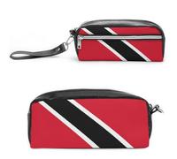 Cmagnifico Estuche de cuero para lápices, bolsa de papelería con la bandera de Trinidad y Tobago utilizada como estuche para lápices para oficina y escuela, bolsa de viaje de negocios o caja de