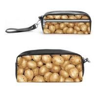 Cmagnifico Estuche de cuero para lápices, bolsa de papelería de patatas frescas utilizada como estuche para lápices para oficina y escuela, bolsa de viaje de negocios o caja de herramientas pequeña,