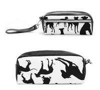 Cmagnifico Estuche de cuero para lápices, bolsa de papelería de perro galgo italiano utilizado como estuche para lápices para oficina y escuela, bolsa de viaje de negocios o caja de herramientas