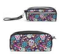 Cmagnifico Estuche de cuero para lápices, bolsa de papelería mexicana para oficina y escuela, bolsa de viaje de negocios o pequeña caja de herramientas, bolsa de maquillaje, Estilo:, 20*10*5.5cm,