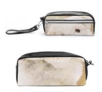 Cmagnifico Estuche de cuero para lápices, bonito bolso de papelería de perro maltés utilizado como estuche para la oficina y la escuela, bolsa de viaje de negocios o pequeña caja de herramientas