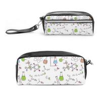 Cmagnifico Estuche de cuero para lápices, patrón de experimentos de química, bolsa de papelería utilizada como estuche para lápices para oficina y escuela, bolsa de viaje de negocios o caja de