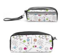 Cmagnifico Estuche de cuero para lápices, patrón de experimentos de química, bolsa de papelería utilizada como estuche para lápices para oficina y escuela, bolsa de viaje de negocios o caja de