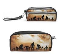 Cmagnifico Estuche de cuero, Zombies Dead Men Walking Body at NightStationery Bag utilizado como estuche para lápices para oficina y escuela, bolsa de viaje de negocios o pequeña caja de herramientas,