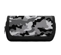 Cmagnifico Estuche de doble capa, bolsa de papelería de camuflaje gris utilizado como estuche para oficina y escuela, bolsa de viaje de negocios o caja de herramientas pequeña, bolsa de maquillaje
