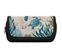 Cmagnifico Estuche de doble capa, hermoso patrón de sirena, bolsa de papelería utilizada como estuche para lápices, Cool Turtle, One Size, Estuche para lápices