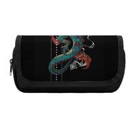 Cmagnifico Estuche de doble capa, hermoso patrón de sirena, bolsa de papelería utilizada como estuche para lápices, Dragón mítico, One Size, Estuche para lápices