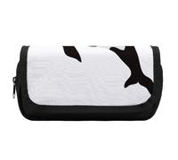Cmagnifico Estuche de doble capa, patrón de ballena asesina, bolsa de papelería utilizada como estuche para lápices para oficina y escuela, bolsa de viaje de negocios o caja de herramientas pequeña,