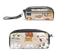 Cmagnifico Estuche de piel para lápices, bonito estuche de papelería para oficina y escuela, bolsa de viaje de negocios o caja de herramientas pequeña, bolsa de maquillaje, Estilo:, 20*10*5.5cm,