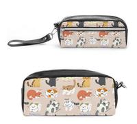 Cmagnifico Estuche de piel para lápices, bonito estuche de papelería para oficina y escuela, bolsa de viaje de negocios o caja de herramientas pequeña, bolsa de maquillaje, Estilo:, 20*10*5.5cm,