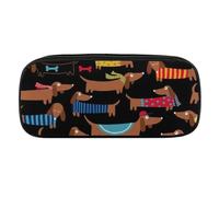 Cmagnifico Estuche de poliuretano con texto en inglés "I Love My Dog" DachshundsStationery Bag Used As Pencil Case for Office and School, Business Travel Bag o Small Tool Box, Makeup Bag, Estilo:,
