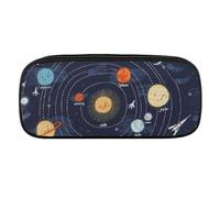 Cmagnifico Estuche de poliuretano, Space Rocket Planet, bolsa de papelería utilizada como estuche para oficina y escuela, bolsa de viaje de negocios o caja de herramientas pequeña, bolsa de