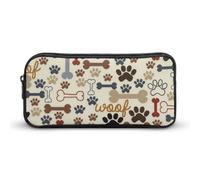Cmagnifico Estuche para lápices, bolsa de papelería, bolsa de viaje de negocios o caja de herramientas pequeña, bolsa de maquillaje para niñas, Huesos de perro con huellas de huesos, 22*12*5cm