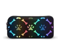 Cmagnifico Estuche para lápices, bolsa de papelería de calavera negra, bolsa de viaje de negocios o caja de herramientas pequeña, bolsa de maquillaje para niñas, Huesos y patas de colores, 22*12*5cm
