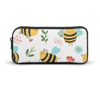 Cmagnifico Estuche para lápices, bolsa de papelería de fútbol americano, bolsa de viaje de negocios o caja de herramientas pequeña, bolsa de maquillaje para niñas, Flor de abeja, 22*12*5cm, Estuche