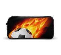 Cmagnifico Estuche para lápices, bolsa de papelería de fútbol americano, bolsa de viaje de negocios o caja de herramientas pequeña, bolsa de maquillaje para niñas, Football Fire, 22*12*5cm, Estuche