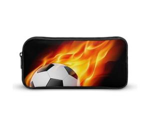 Cmagnifico Estuche para lápices, bolsa de papelería de fútbol americano, bolsa de viaje de negocios o caja de herramientas pequeña, bolsa de maquillaje para niñas, Football Fire, 22*12*5cm, Estuche