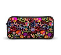 Cmagnifico Estuche para lápices, bolsa de papelería náutica, bolsa de viaje de negocios o caja de herramientas pequeña, bolsa de maquillaje para niñas, Paz y amor, 22*12*5cm, Estuche para lápices
