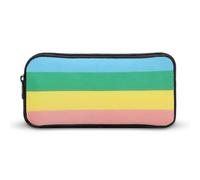 Cmagnifico Estuche para lápices, diseño de rayas horizontales de color arcoíris, bolsa de papelería utilizada como estuche para oficina y escuela, bolsa de viaje de negocios o caja de herramientas