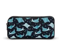 Cmagnifico Estuche para lápices, manta Ray y bolsa de papelería de pescado, se utiliza como estuche para la oficina y la escuela, bolsa de viaje de negocios o caja de herramientas pequeña, bolsa de