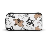 Cmagnifico Estuche para lápices, notas clave de piano, bolsa de papelería, bolsa de viaje de negocios o caja de herramientas pequeña, bolsa de maquillaje para niñas, Lindo bulldog francés, 22*12*5cm