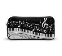 Cmagnifico Estuche para lápices, notas clave de piano, bolsa de papelería, bolsa de viaje de negocios o caja de herramientas pequeña, bolsa de maquillaje para niñas, Notas clave de piano, 22*12*5cm