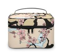 Cmagnifico Fuji Mountain Cherry Tree in Japan - Neceser de viaje de piel para mujer, Cerezo de montaña Fuji en Japón, 25x18x15cm