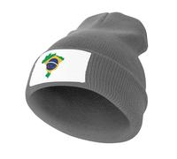 Cmagnifico Gorro de punto, gorro verde con bandera de Brasil, gorro para invierno, para hombre y mujer, ver fotos, Talla única