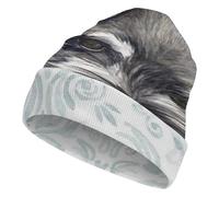 Cmagnifico Gorro de punto para perro Boston Terrier, gorro térmico suave y elástico para hombres y mujeres, Lindo perro Schnauzer, Talla única