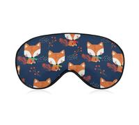 Cmagnifico Máscara de ojos de tela suave, bonita bufanda de zorro, máscara para dormir con diadema ajustable para hombres y mujeres