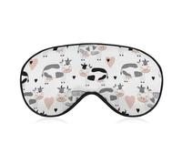 Cmagnifico Máscara de ojos de tela suave, bonita máscara de dormir de vaca vaca, máscara de ojos para dormir con diadema ajustable para hombres y mujeres