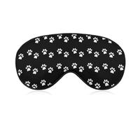 Cmagnifico Máscara de ojos de tela suave, con estampado de huellas de perro, máscara de ojos para dormir con diadema ajustable para hombres y mujeres