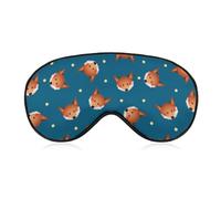 Cmagnifico Máscara de ojos de tela suave, lindo zorro rojo, máscara de ojos para dormir con diadema ajustable para hombres y mujeres