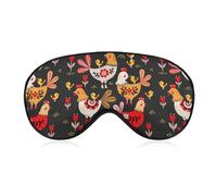 Cmagnifico Máscara de ojos de tela suave, máscara de sueño de pollo colorido extraño, máscara de ojos para dormir con diadema ajustable para hombres y mujeres