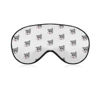 Cmagnifico Máscara de ojos de tela suave, perro que se pega la lengua, bonita máscara para dormir, máscara de ojos para dormir con diadema ajustable para hombres y mujeres