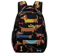 Cmagnifico Mochila casual de tela Oxford duradera con texto en inglés I Love My Dog Dachshunds, bolsa universitaria para niños, niñas, viajes, deportes