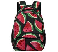 Cmagnifico Mochila casual de tela Oxford duradera, mochila de sandía roja, bolsa universitaria para niños, niñas, viajes, deportes